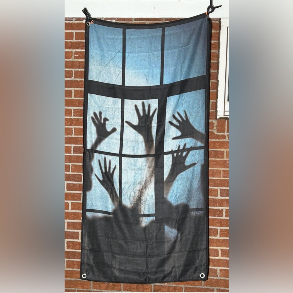 Scary Hands Halloween Door Cover,70 x 35 black and gray
